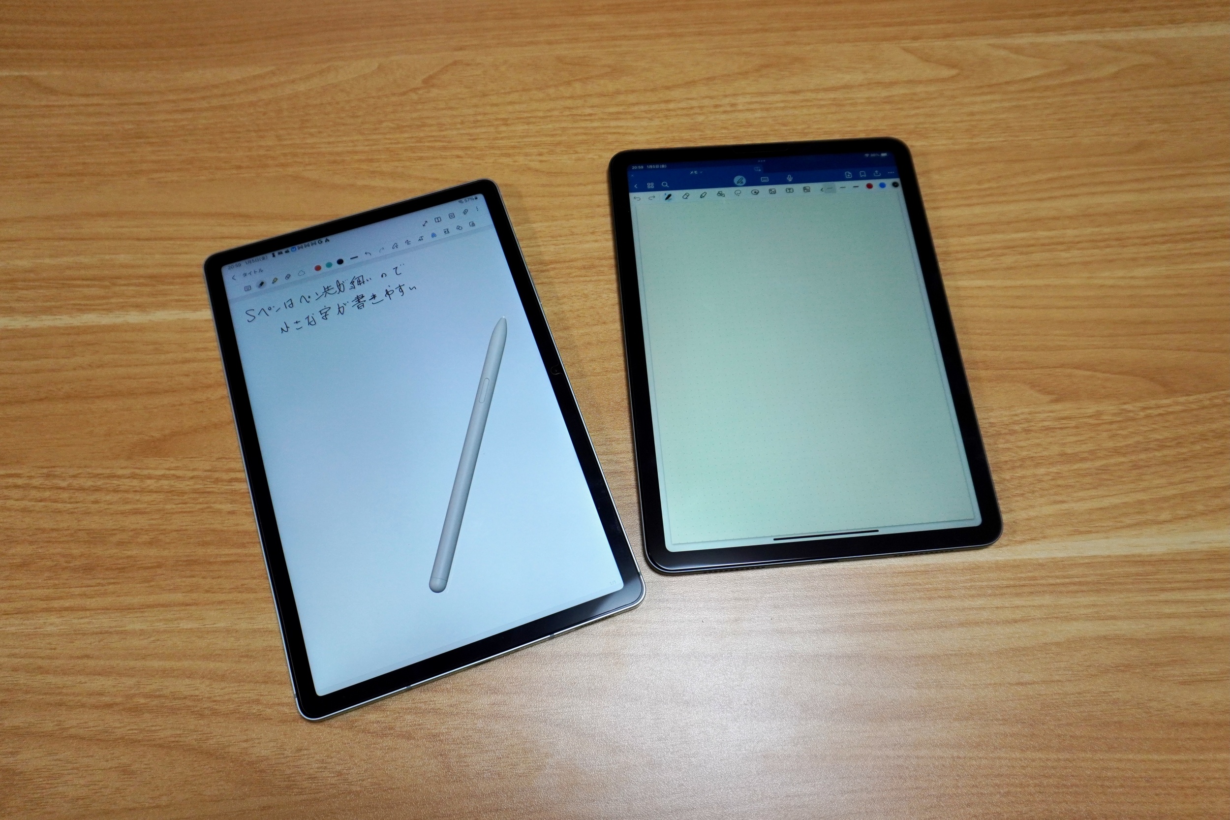 Galaxy Tab S9 FE と iPad Air